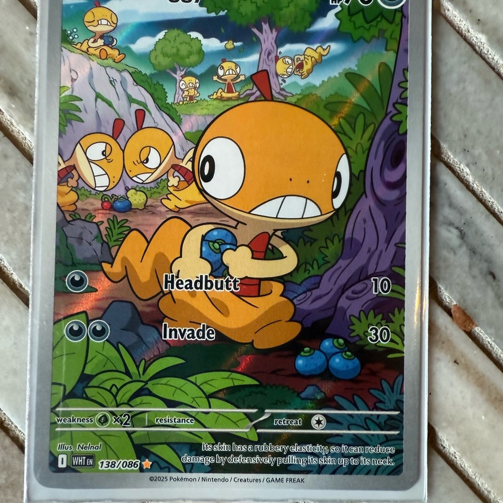 Pokemon Card with Yellow and Orange Design